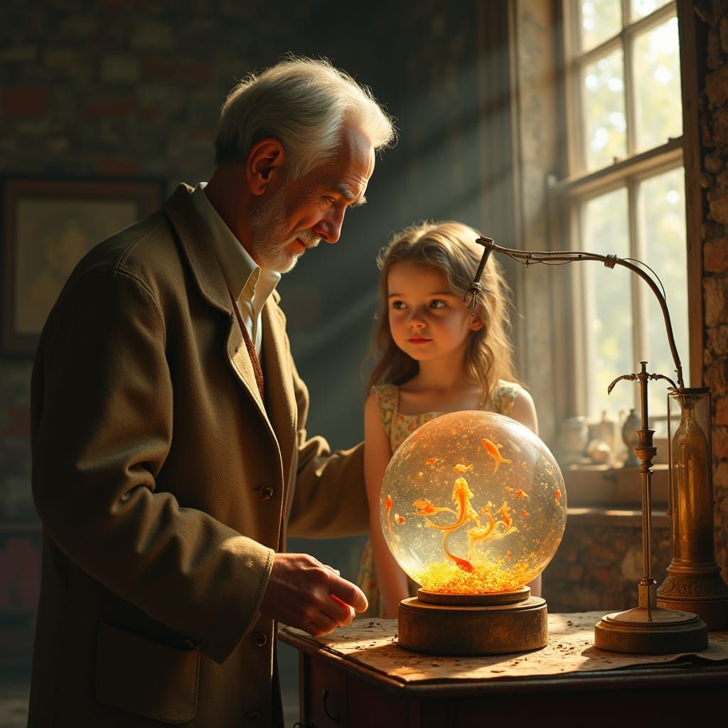 Grandfather and Granddaughter Discover Magical Orrery