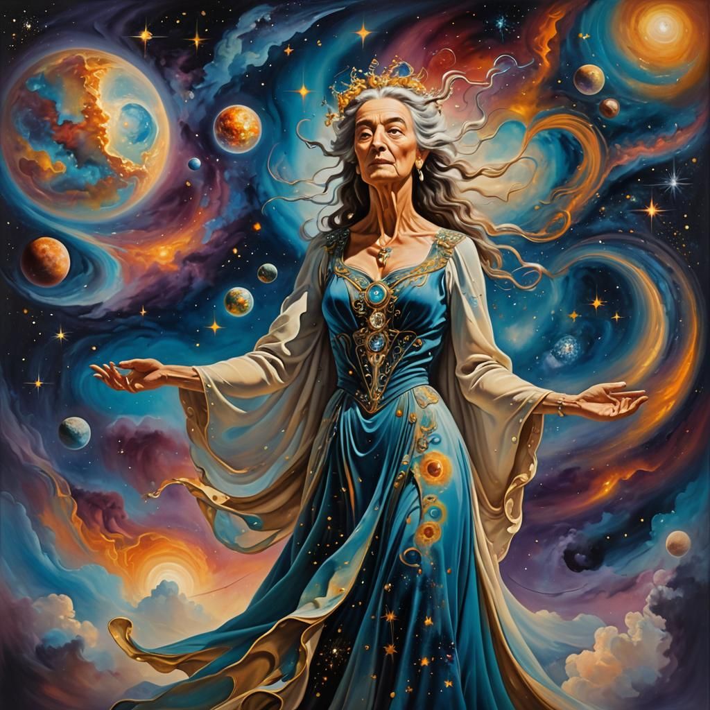 Mama-Universe in a Surreal Oil Painting