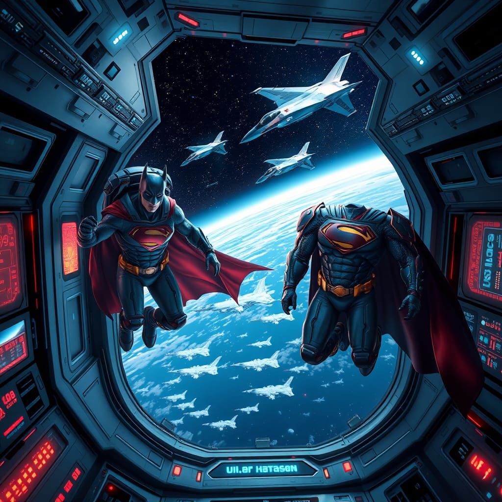 Futuristic Superhero Astronauts in Space