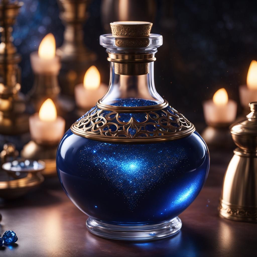 Magical Mana Potion with Glittering Details