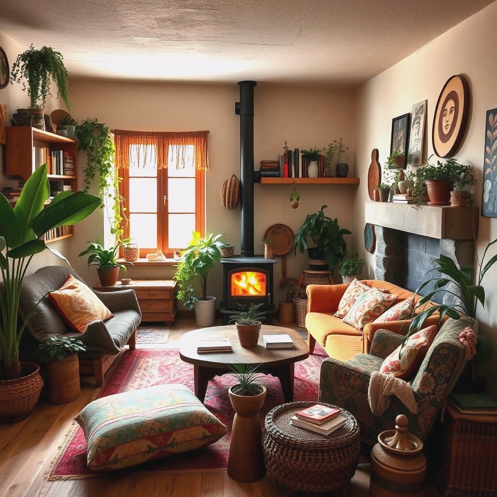 Bohemian Indie Interior Design with Upcycled Furniture