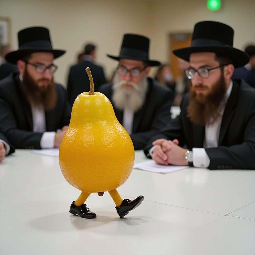 Anthropomorphic Etrog Fruit Observes Ultra-Orthodox Jews at ...