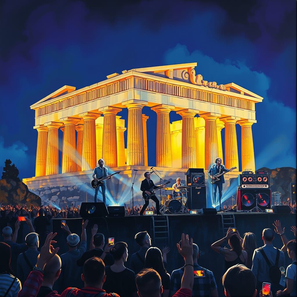 Rock Band Performance at Athens Temple Mount