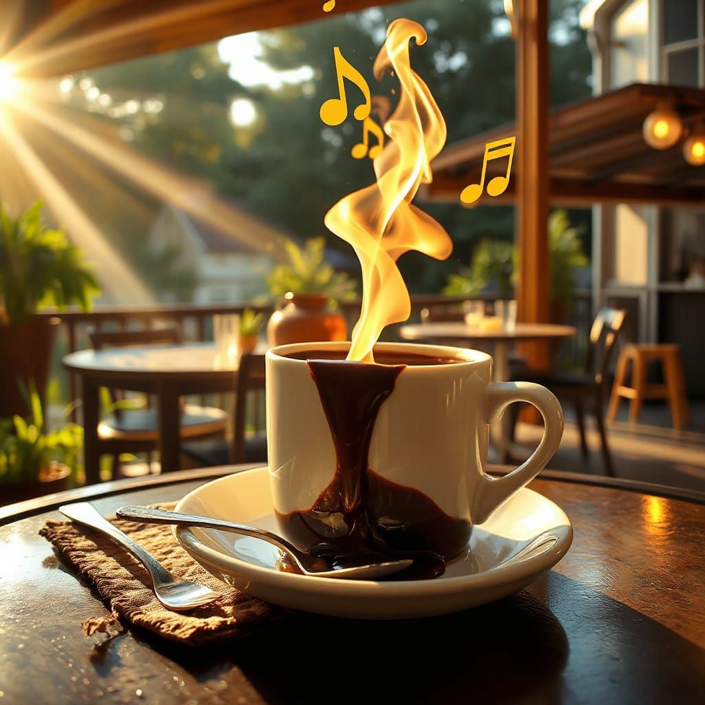 Chocolate Waterfall Coffee Cup in Magical Realism