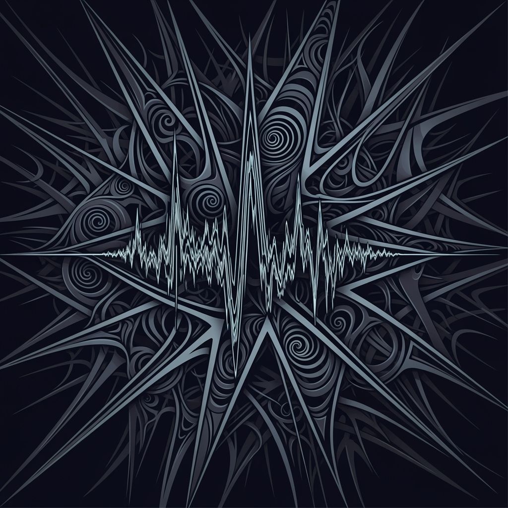 Grimdark Abstract Vector Fractal with 3D Shading
