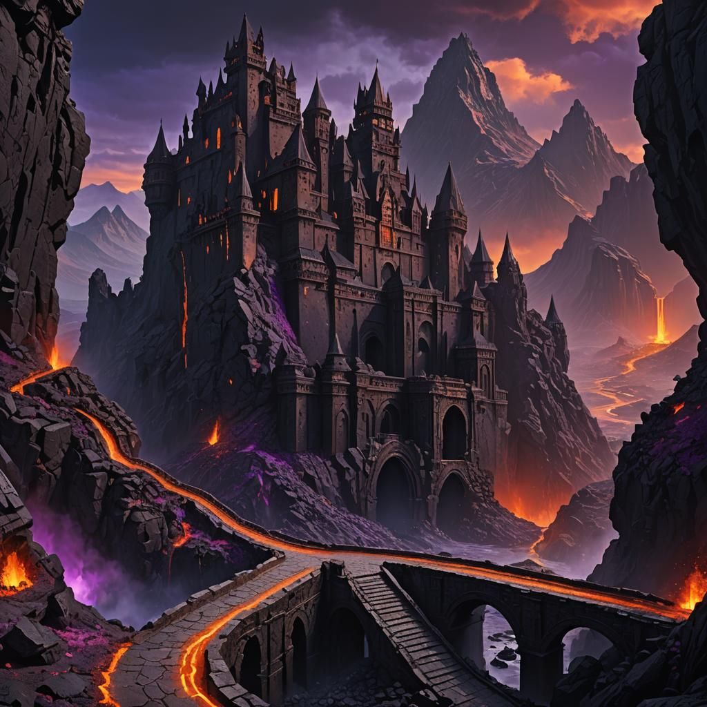 Obsidian Castle: Dark Fantasy Matte Painting