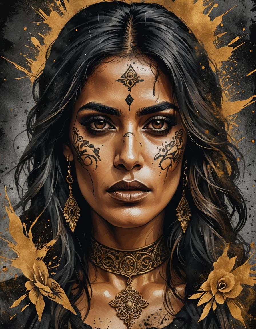 Baroque Portrait of a Fierce Chicano Girl