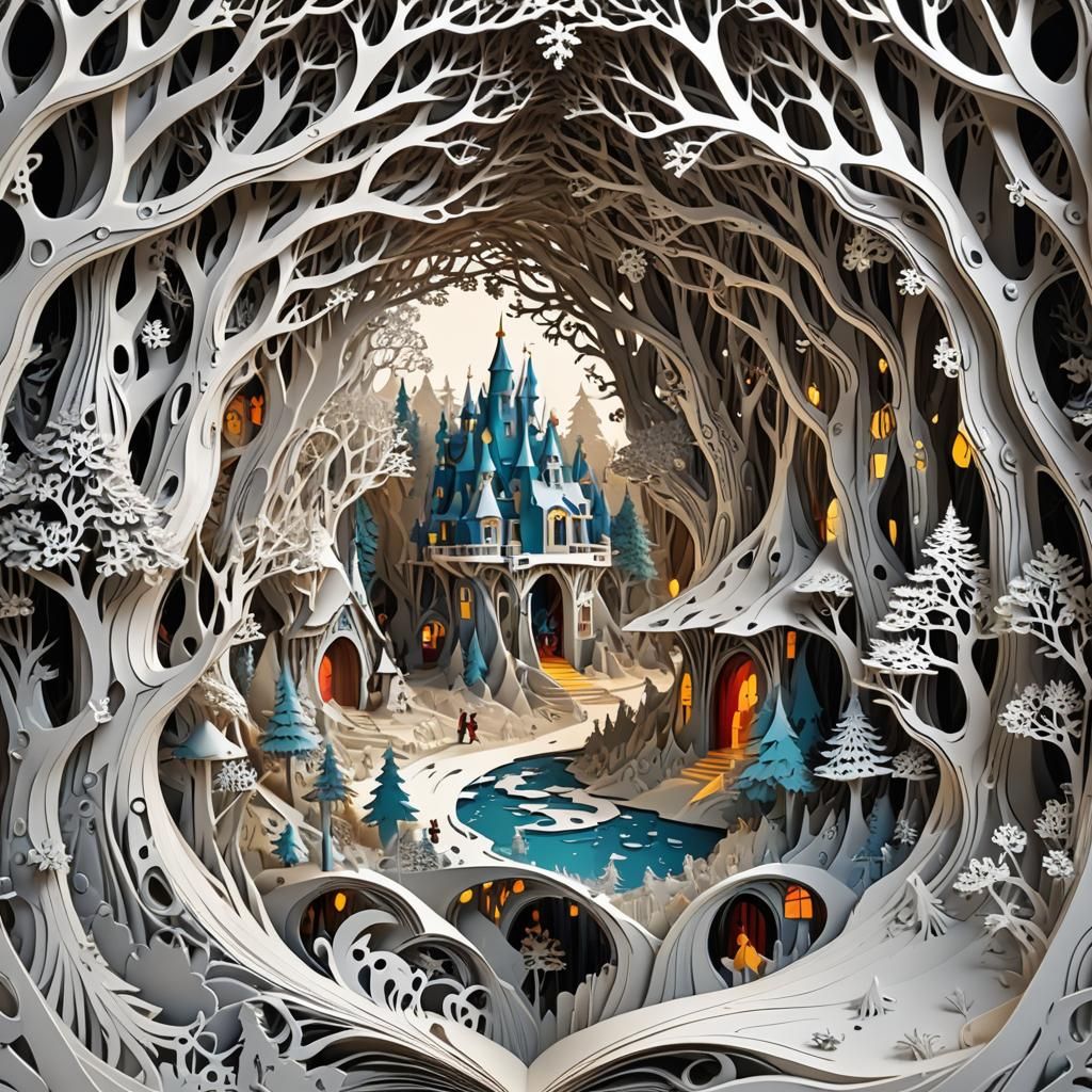 Snow White Pop-Up Book in Magical Forest