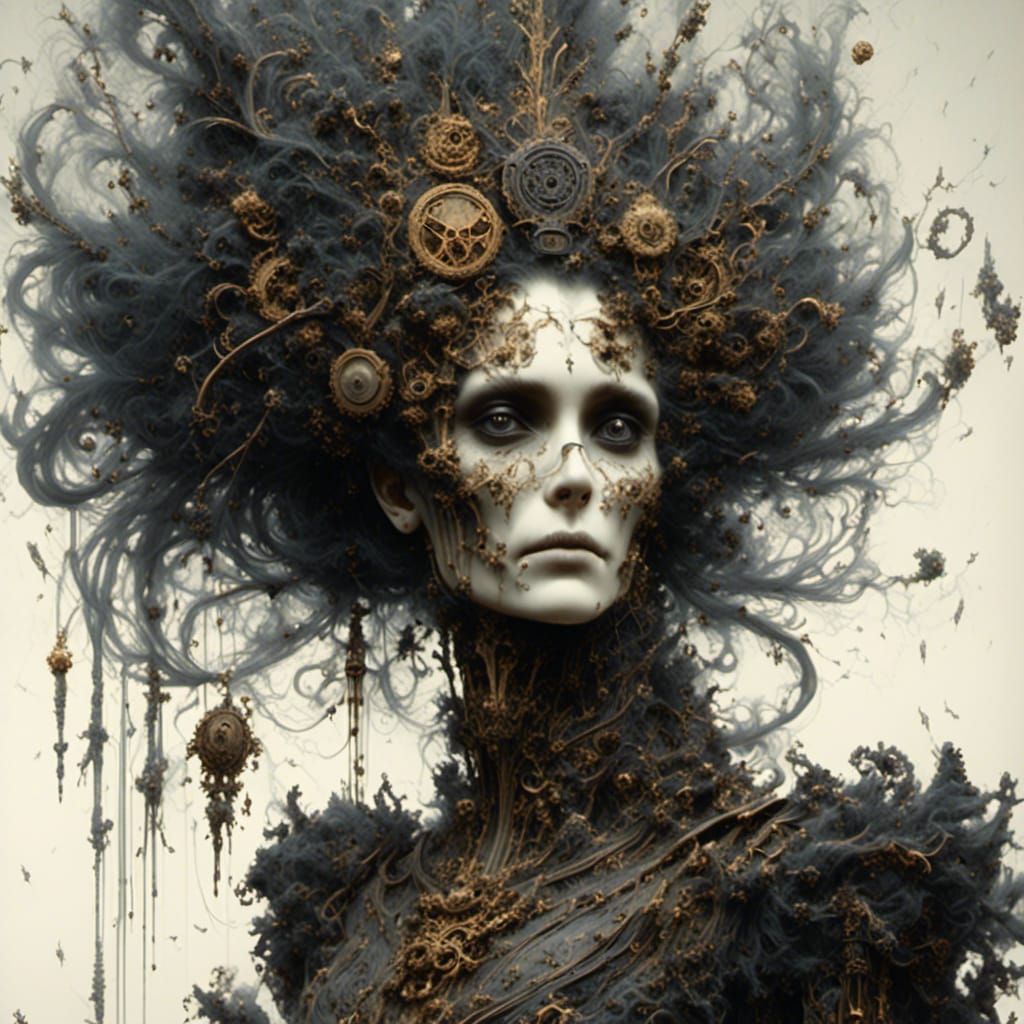 Skeleton Woman in Dark Beauty Aesthetic