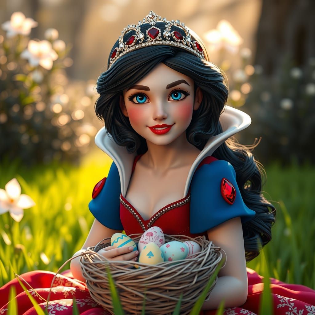 Princess Snow White in Vibrant Spring Bloom