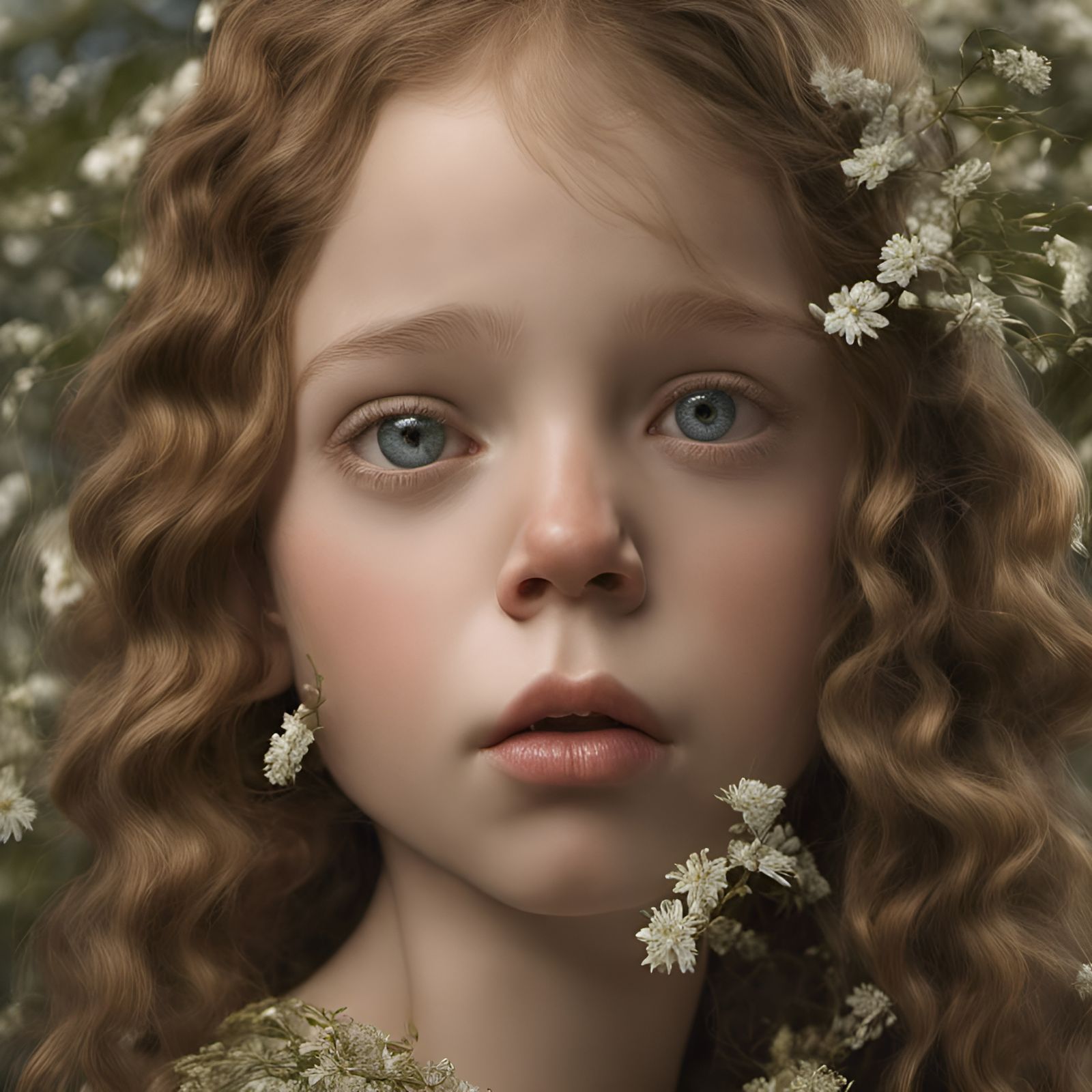 Photorealistic Alien Portrait with Pets in Ethereal Style