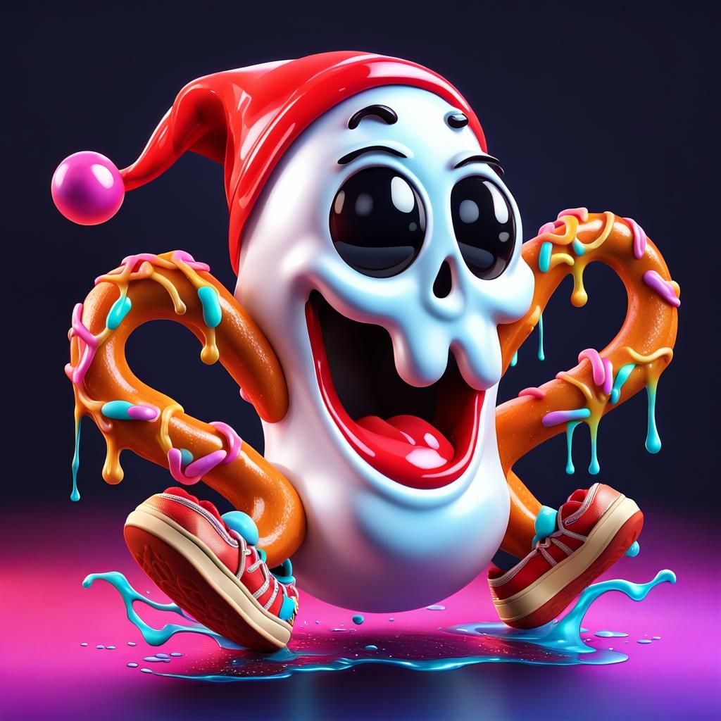funny cute little pretzel ghost