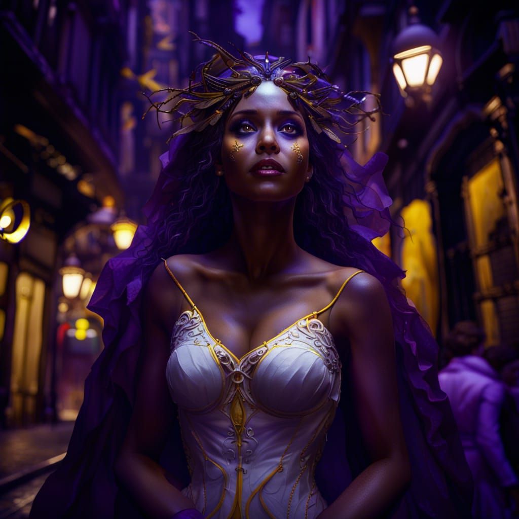 Hopeful Midnight Bride in Dark Fantasy Style