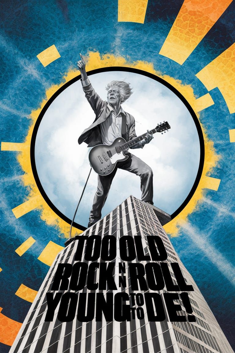 Vintage Movie Poster: Rocker on Skyscraper Edge