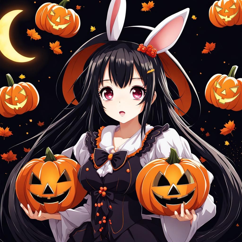 Anime Rabbit Girl in Halloween Costume
