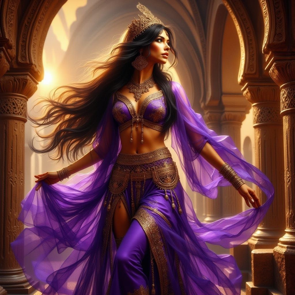 Ethereal Bauchtänzerin in Dark Fantasy Kasbah
