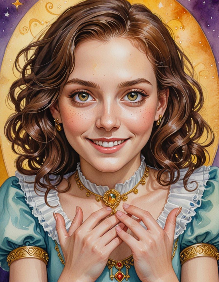 Whimsical Fantasy Portrait of a Polydactyl Polymath