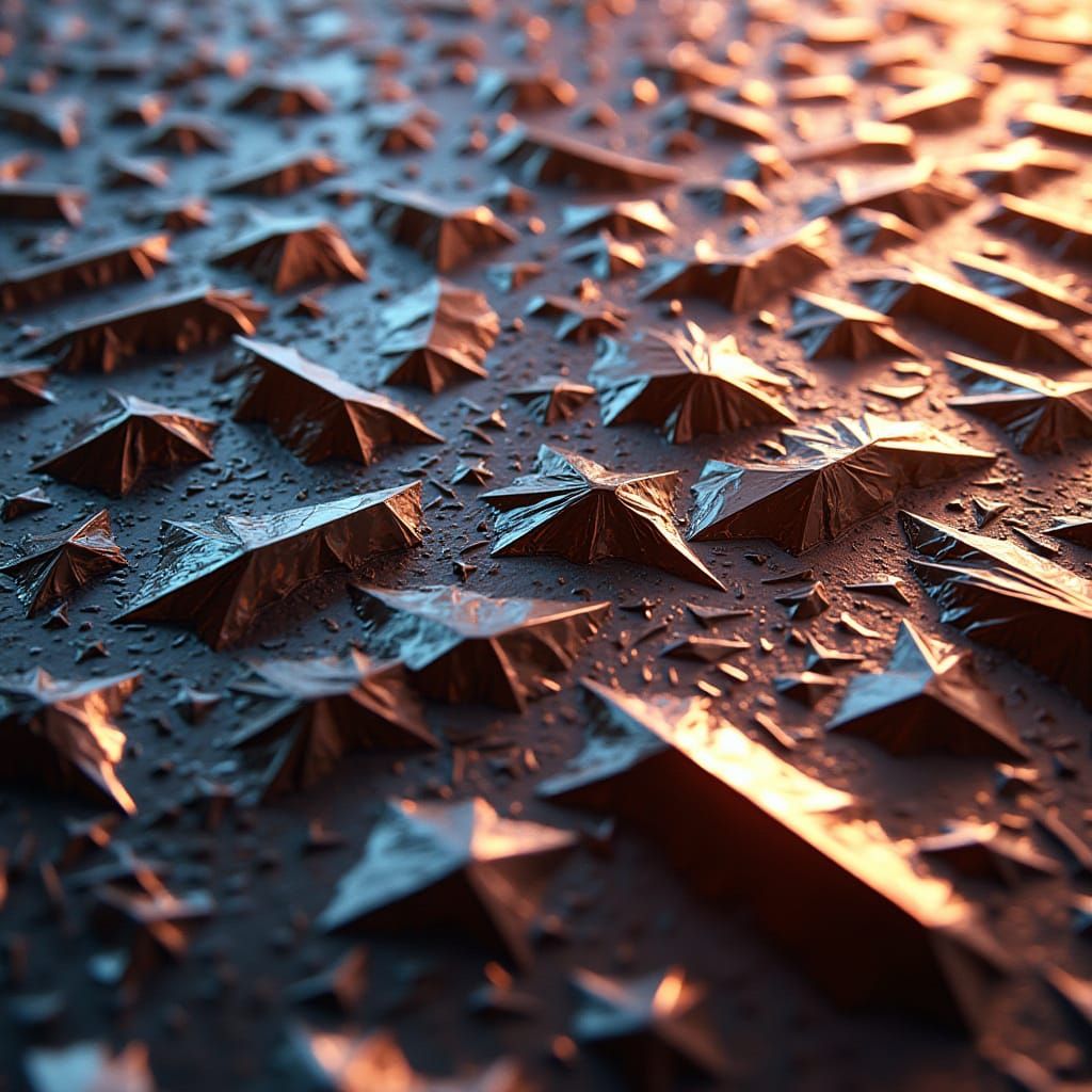 Surreal Metallic Geometries in Futuristic Style