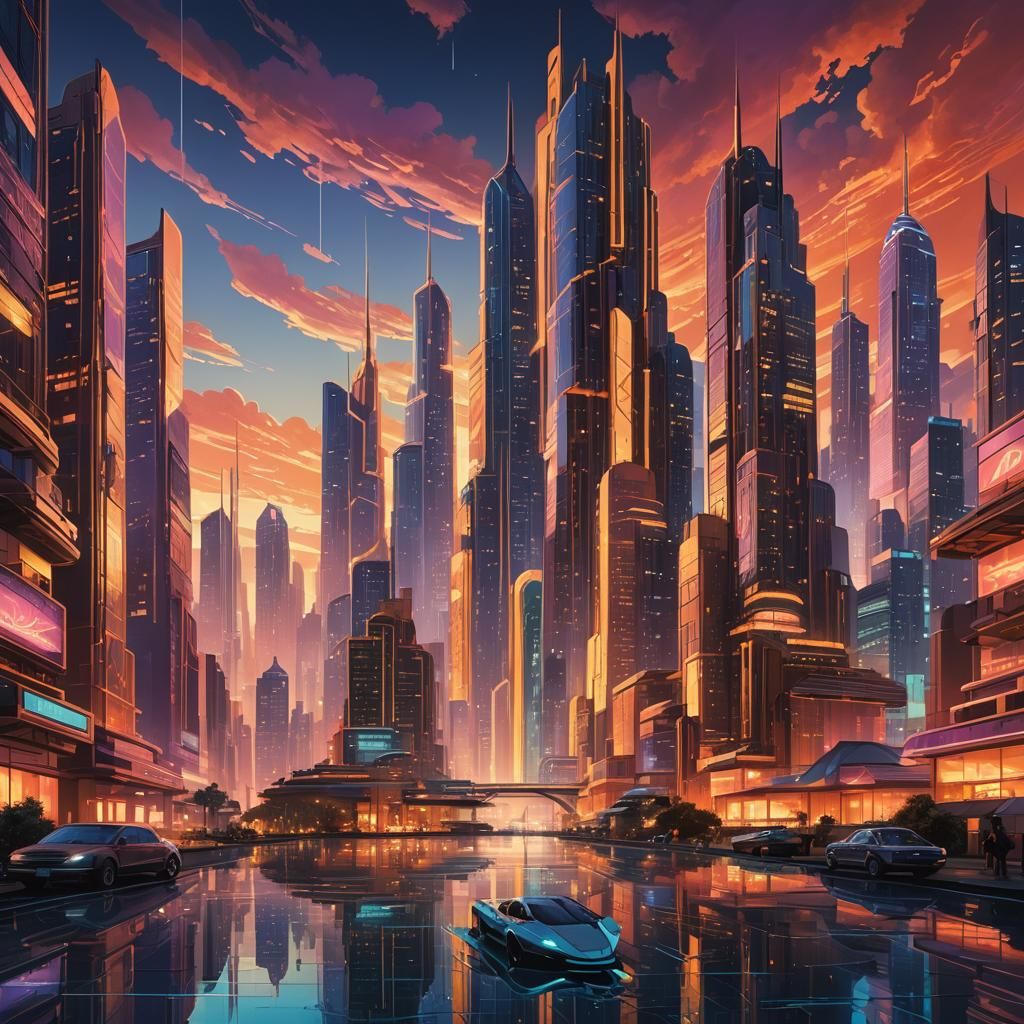 Futuristic Cloud Cityscape in Beaux-Arts Style