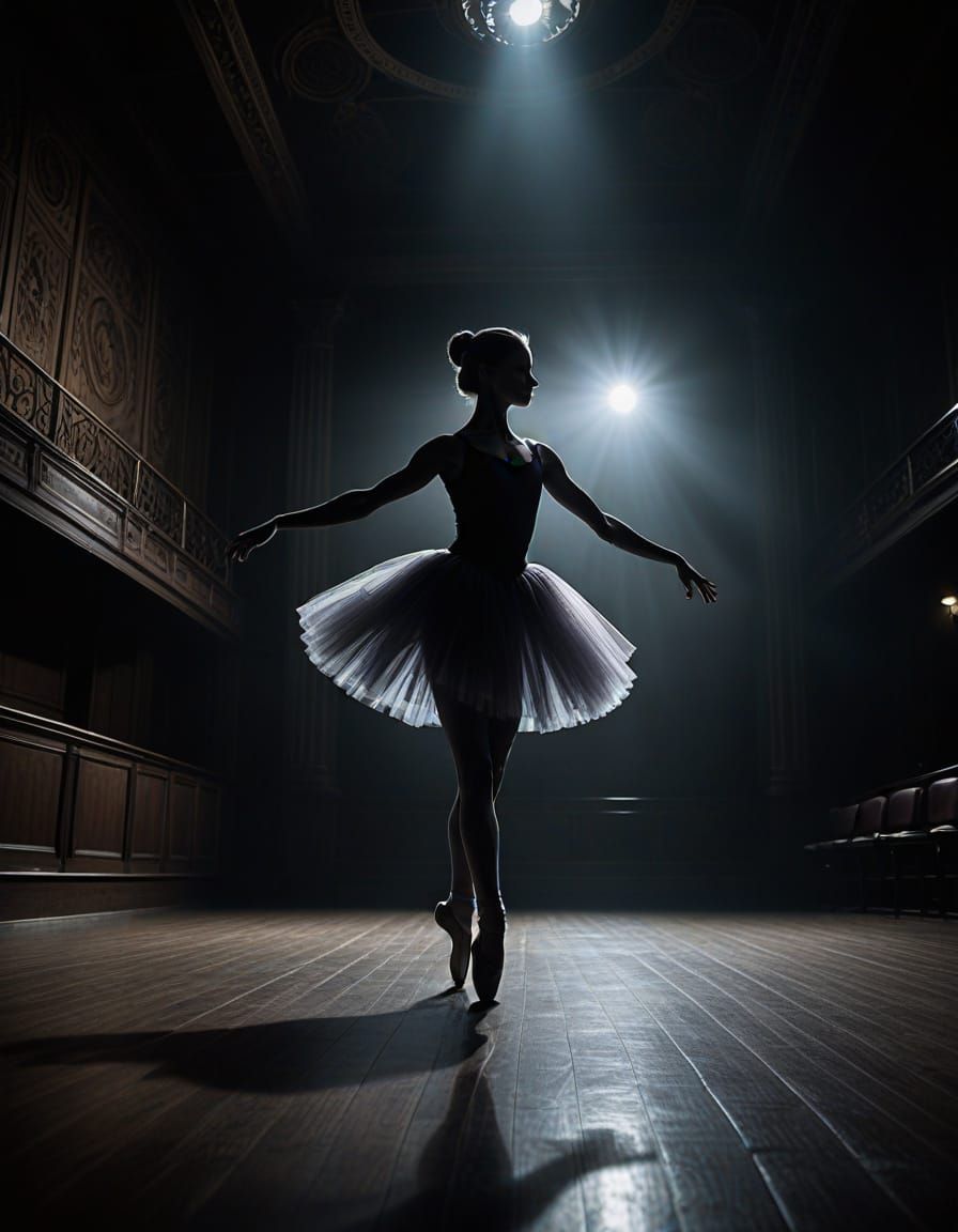Ballerina in Dramatic Spotlight