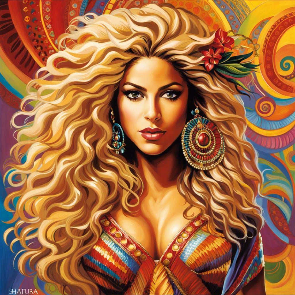Shakira's Alluring Essence Captured in Vibrant Detail