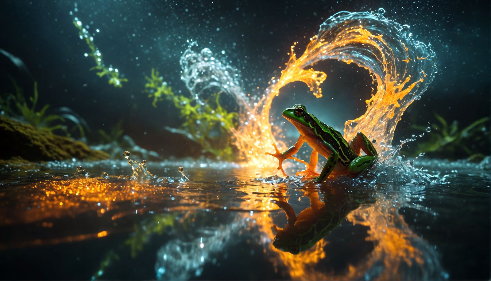 Elemental Frog: A Dramatic Perspective of Nature