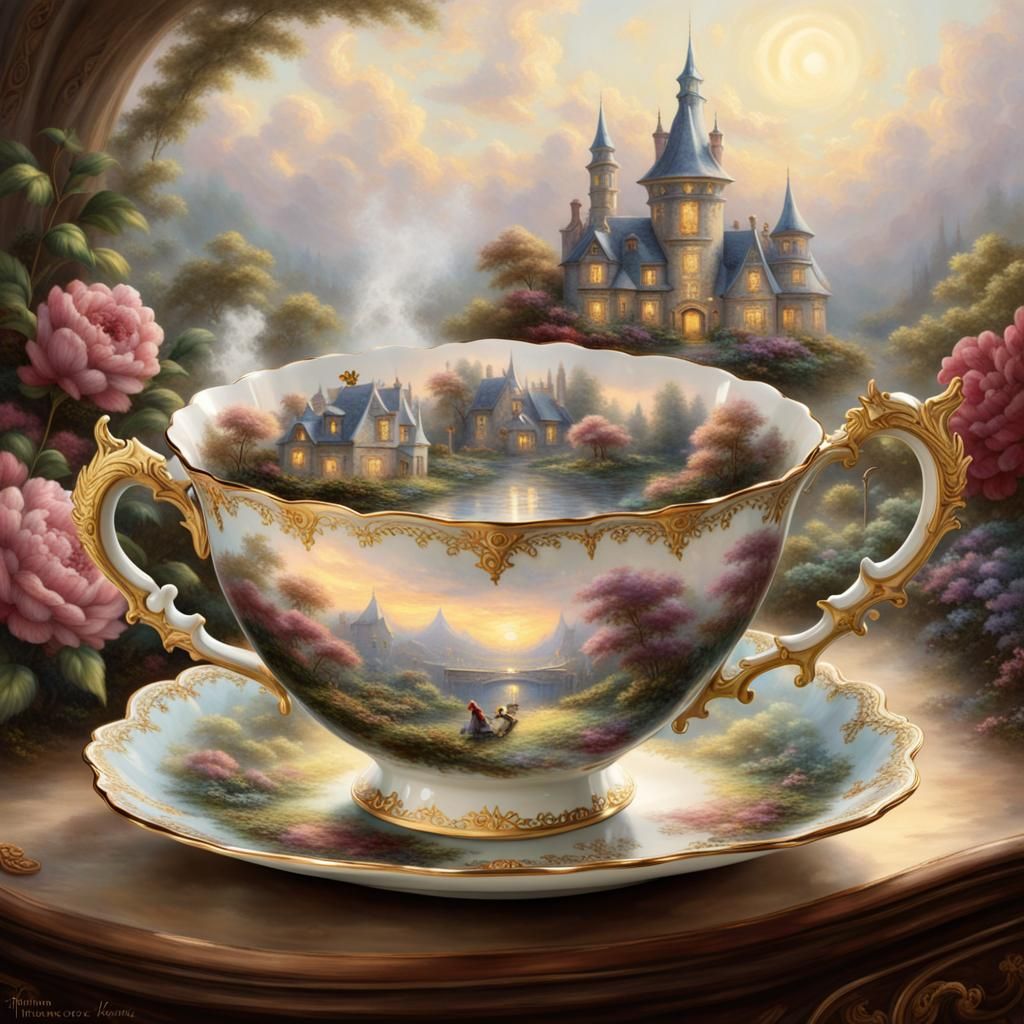 Baroque Cottagecore Dragons with Teacups