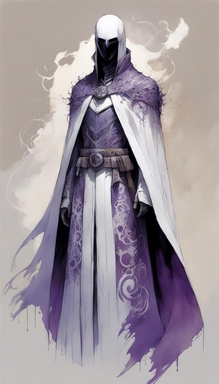 Faceless Figure in Dream Realm with Detailed Coat