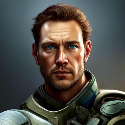 Hyperrealistic Portrait of a Mechwarrior in Military Uniform