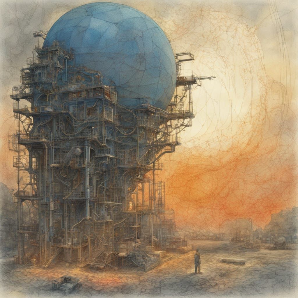 Surreal Watercolor Circuit Diagram of Basketball Anatomy