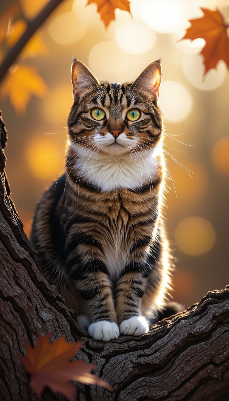 Tabby Cat Portrait in Hyper-Realistic Photography Style