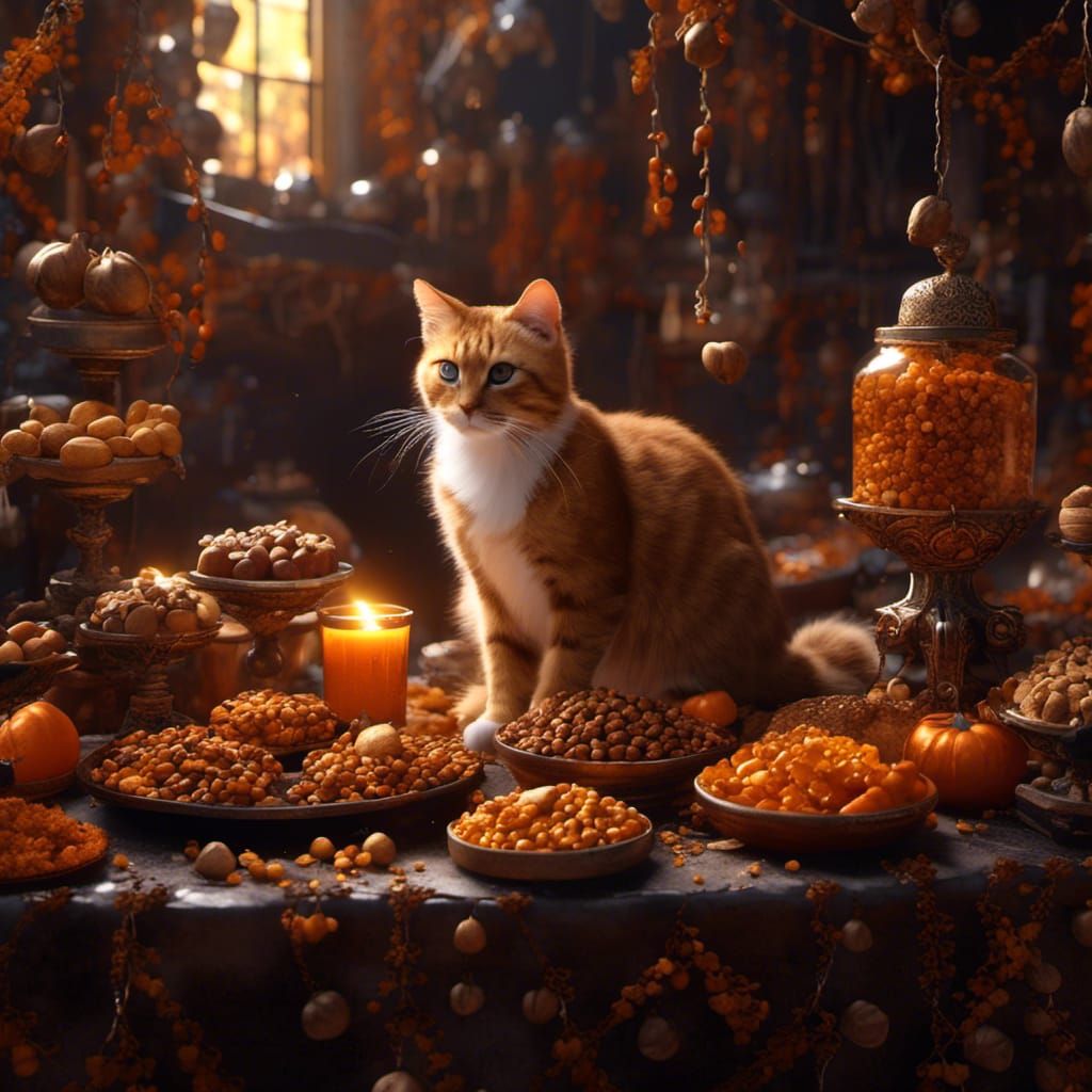 Hyperrealistic Tabby Cat in Warm Amber Hues