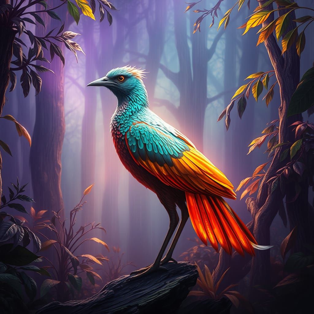 Enchanted Bird in a Primeval Forest