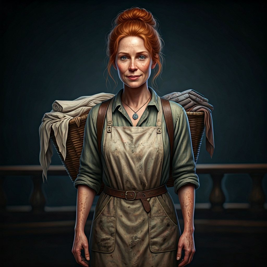 Middle-Aged Woman with Red Hair and Green Eyes