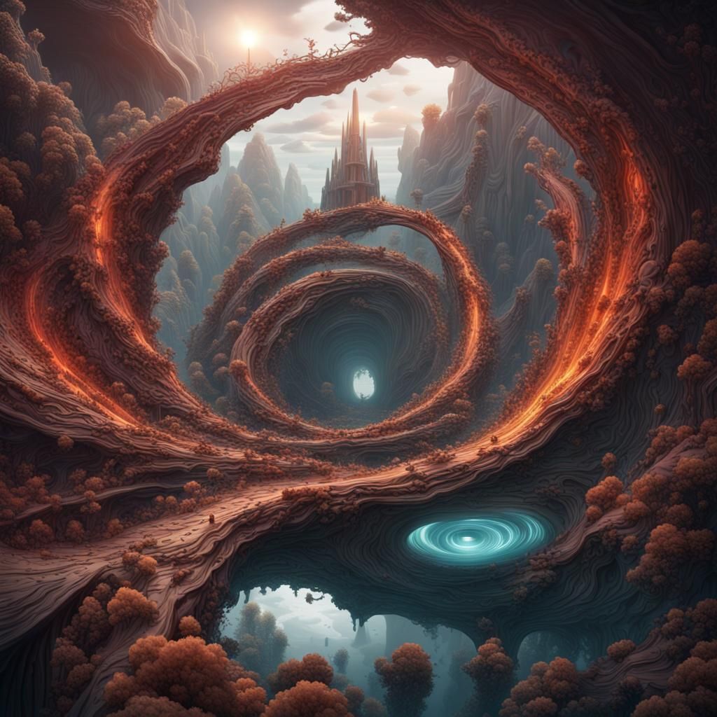 Surreal Magical Dimension with Twisting Reality Vortex