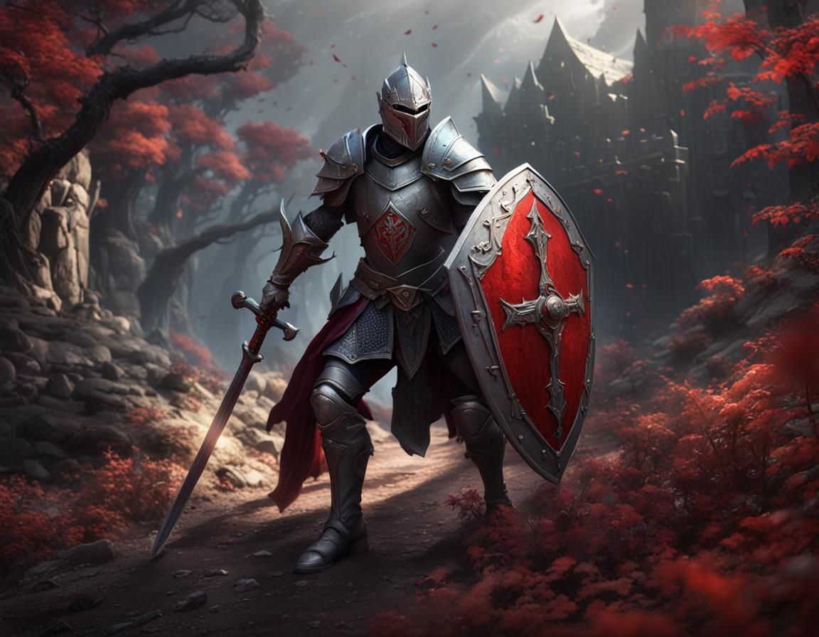 Knight Duels Dark Elf in Detailed Fantasy Art