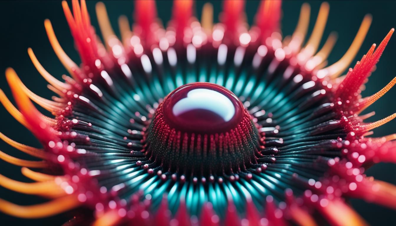 Electromagnetic Ferrofluid Fibonacci Design in Digital Matte...