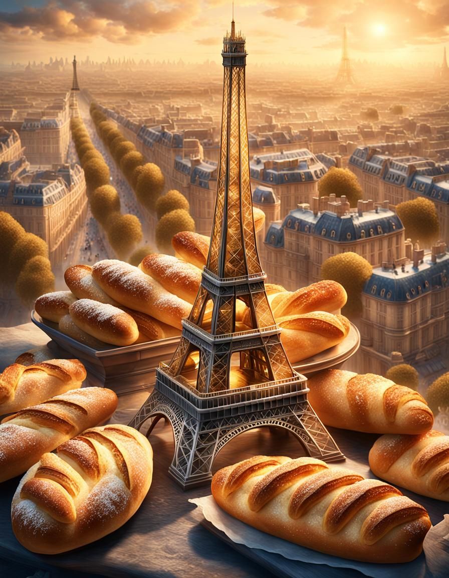 Baguette Tower Replaces Eiffel Tower in Paris