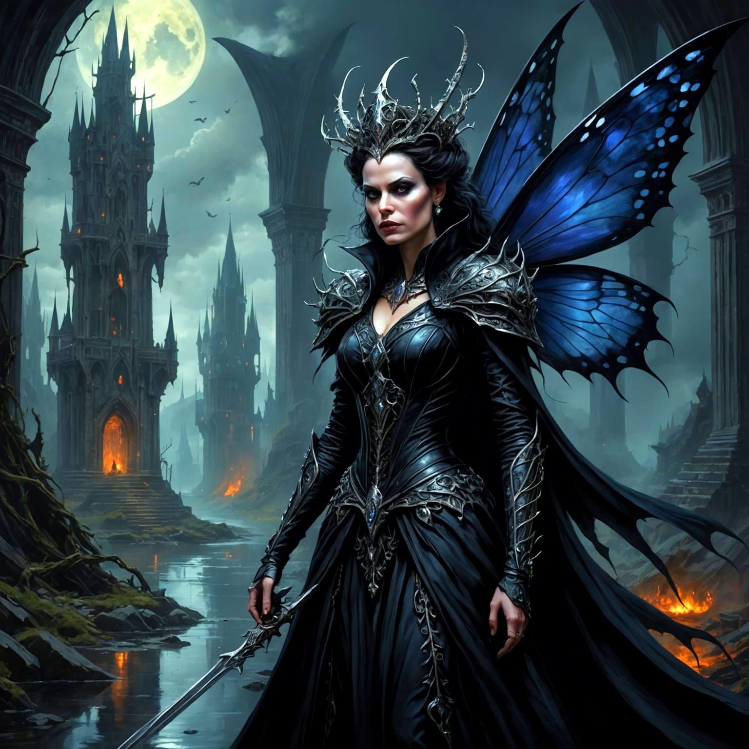 Dark Evil Fairy Queen Travels Between Worlds