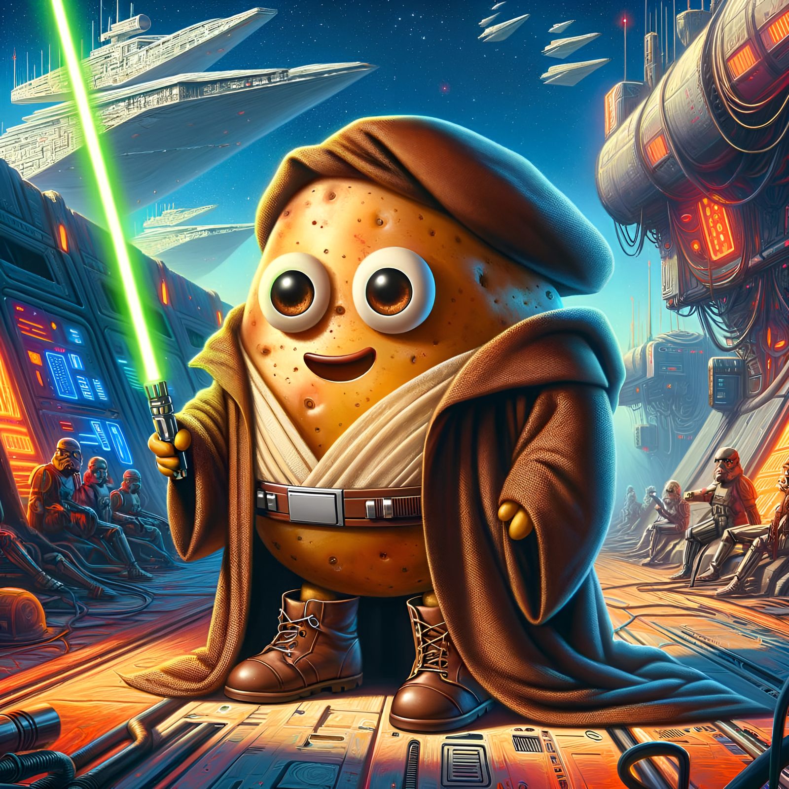 Darth Vader Potato in Oil Painting Style