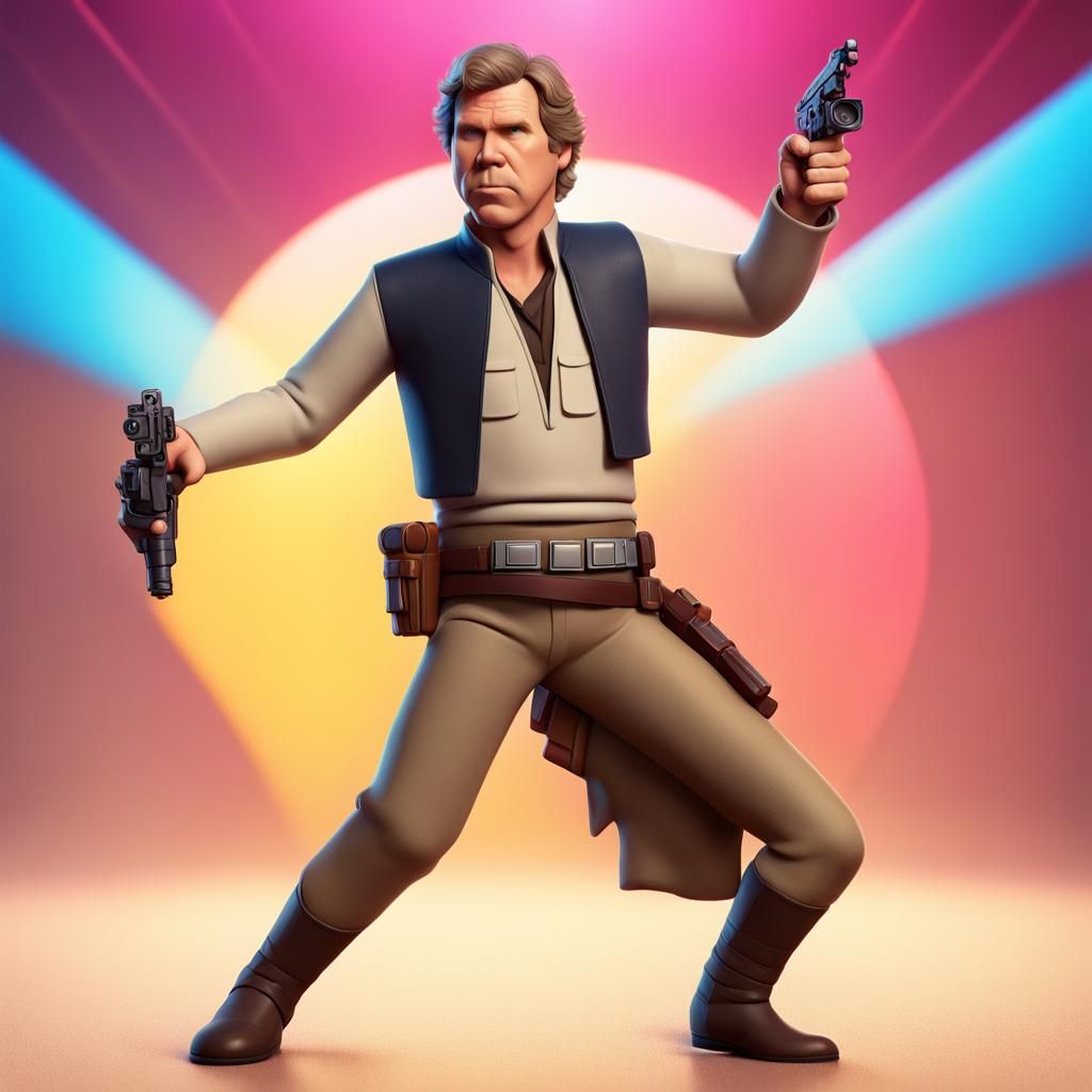Will Ferrell as Han Solo: 3D Pixar-Style Art