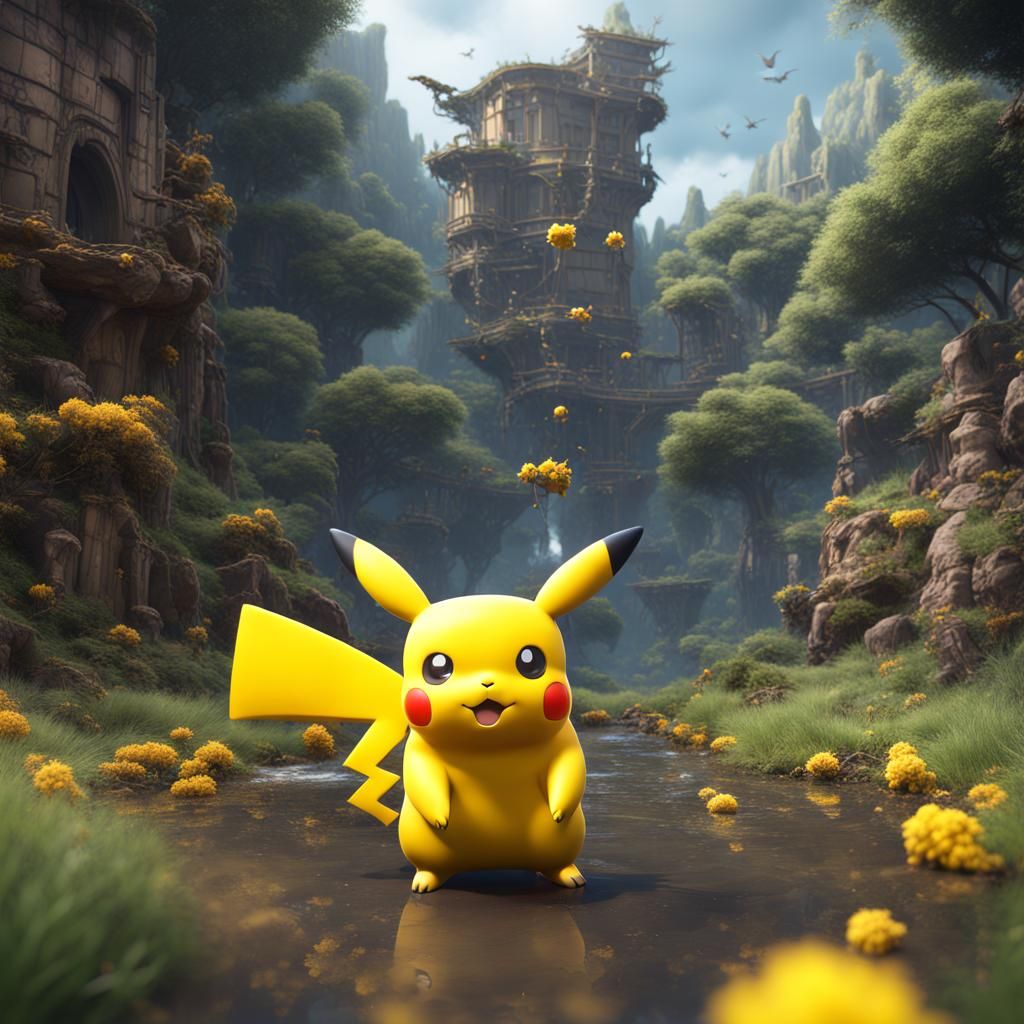 Detailed Pikachu Simulator in Fantasy Art Style