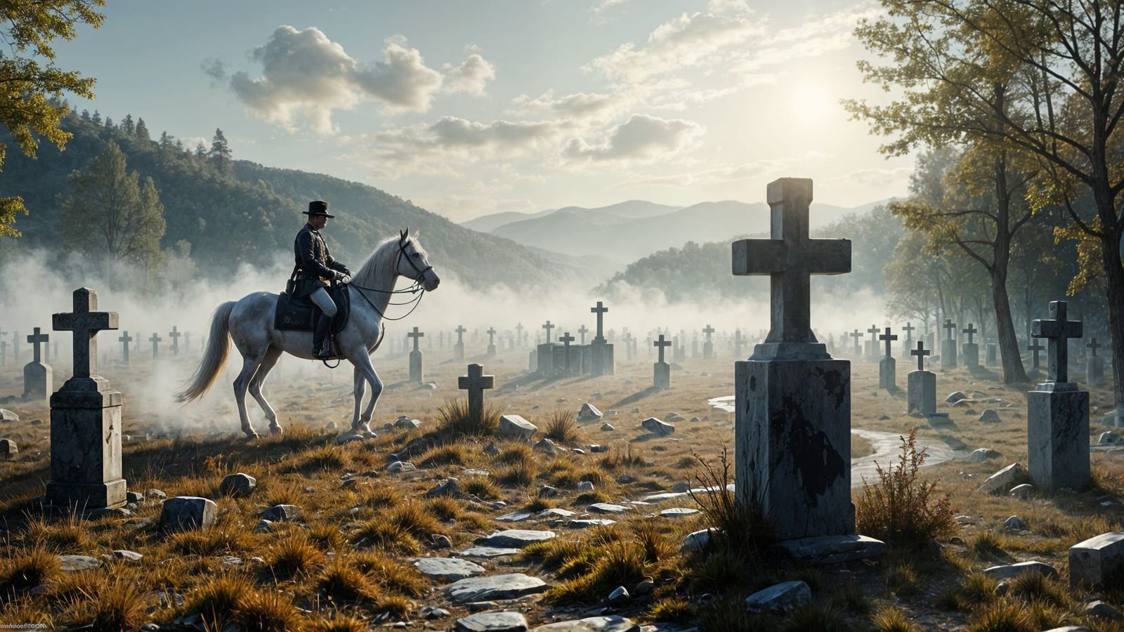 Ghosts visiting the battlefield where they died.