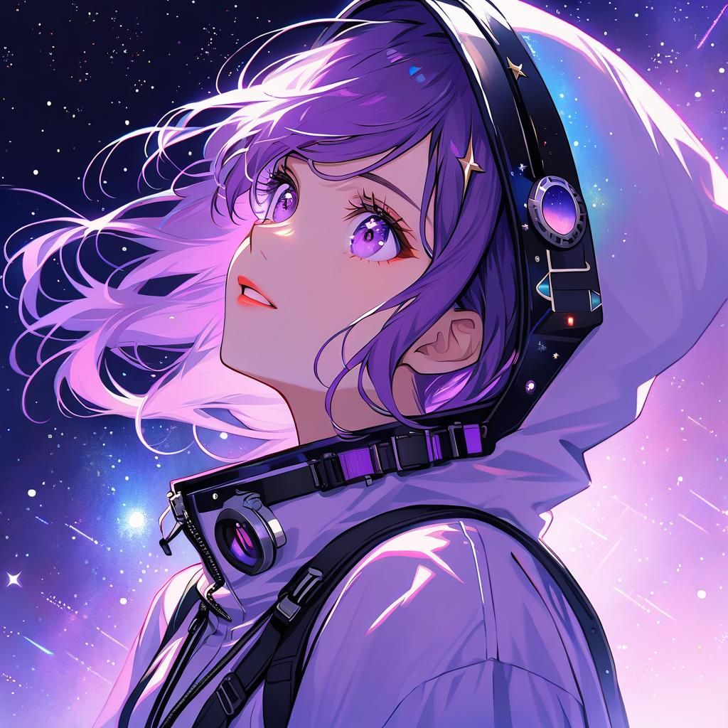 Latina Woman with Starry Eyes Gazing into Space