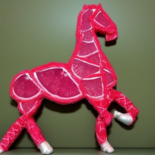 Grapefruit Horse Effigy Sculpture