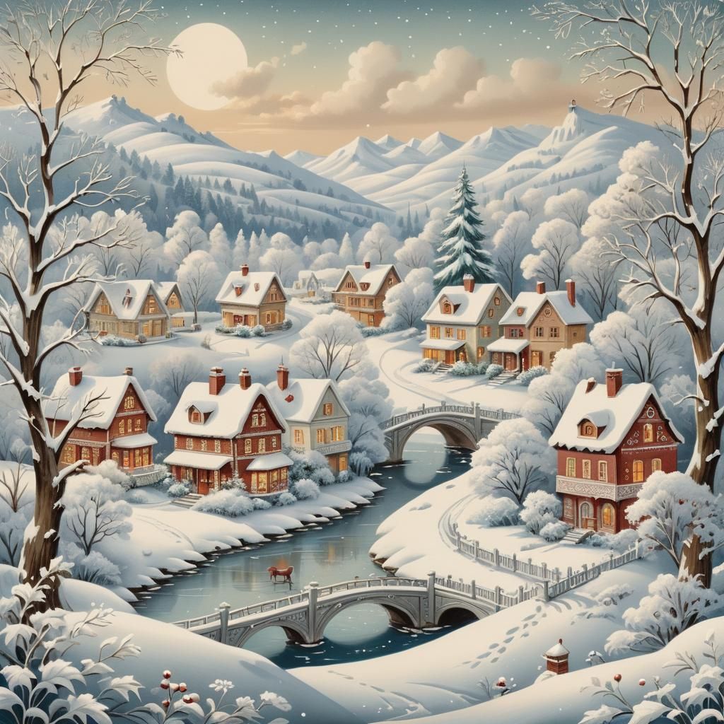 A vintage winter landscape