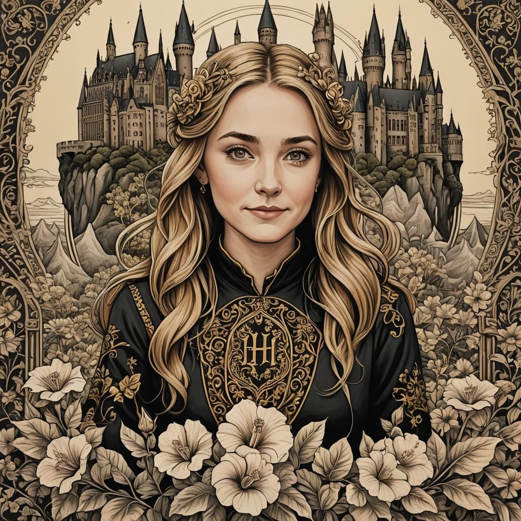 Helga Hufflepuff with Henna at Hogwarts