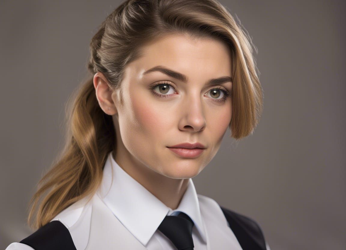 wearing a tie, uniform