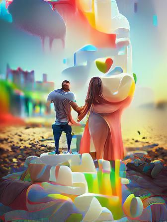 Colourful 3D Concept Art Poster Illustration