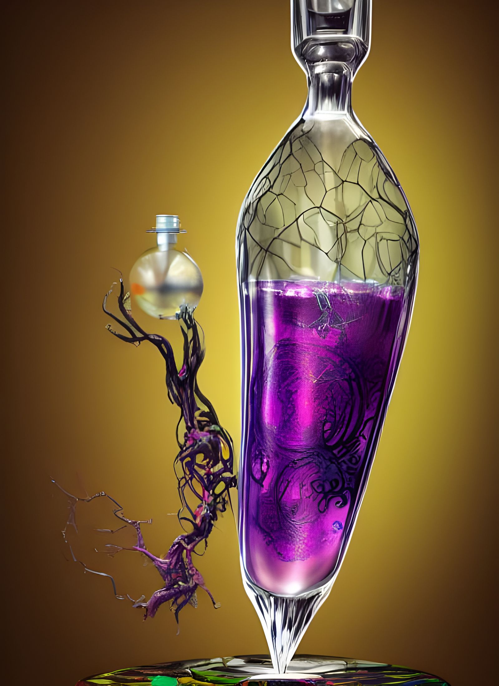 Colorful Magical Potion in Elegant Vial
